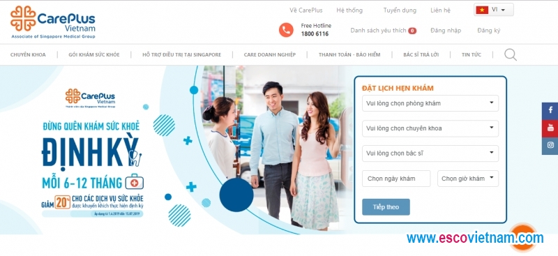 thiet ke website phong kham careplusvn com